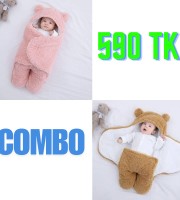 China Cute baby Blanket - Combo (Pink+brawn)