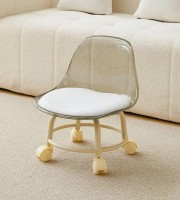 Acrylic stool with backrest 360 rotating universal wheel children's toddler stool