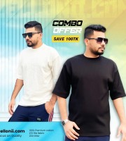 Premium Rib Fabrics Drop Shoulder T-Shirt | 2 Pcs Combo Offer | Save 100tk - ZWB01