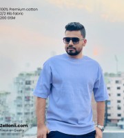 Premium Rib Fabrics Drop Shoulder T-Shirt- Labander