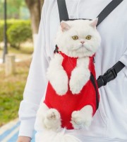 Pet Cat Dog Carrier Backpack (Red)
