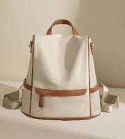 New Design Women Backpack Nylon Waterproof Anti-Theft Travel Bagpack(Apricot)