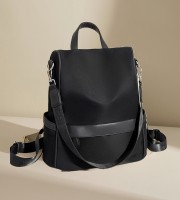 New Design Women Backpack Nylon Waterproof Anti-Theft Travel Bagpack(black)