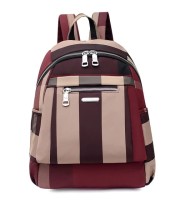 New Design Nylon Backpack Durable Waterproof Casual Shoulder Bag (Wine Red)