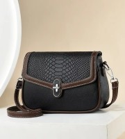 New Design Small Handbags PU Leather High Quality Shoulder Bags for Lady Fashion(Black)